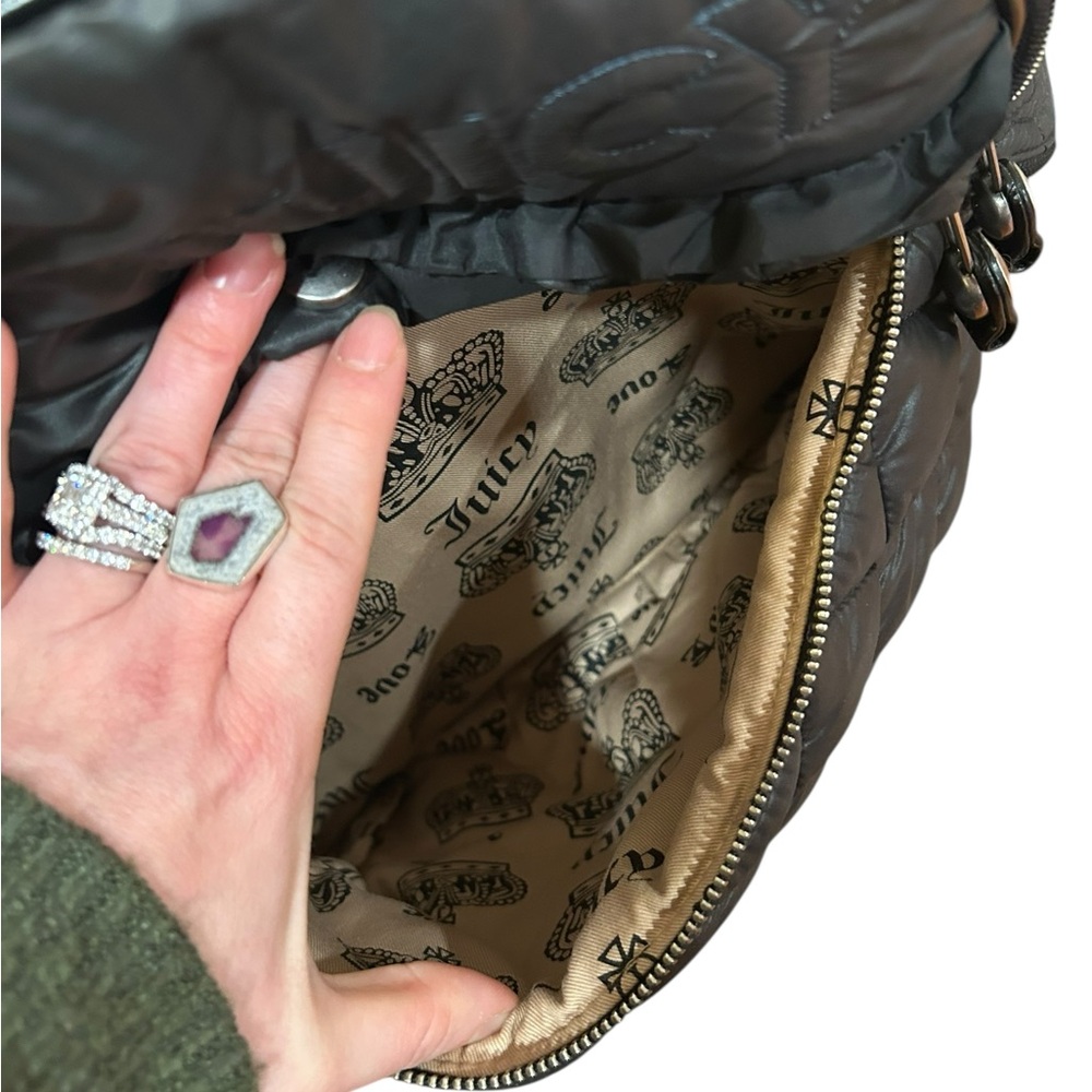 Vintage Y2K Juicy Couture Black Quilted Backpack - Picture 7 of 7